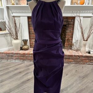 Xscape Elegant Purple Midi Dress